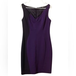 Tahari Kalona Jersey Sleevless Colorblock Sheath Dress